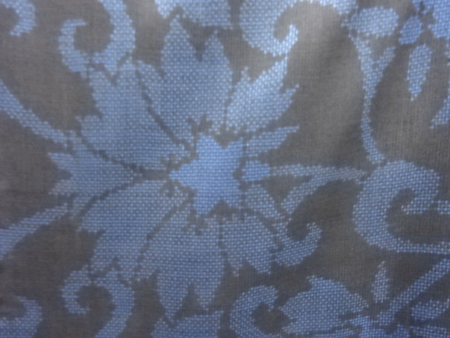 JAPANESE KIMONO / ANTIQUE KIMONO / SILK / DORO OSHIMA TSUMUGI / WOVEN FLORAL ARABESQUE